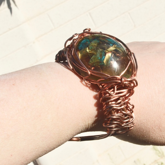 Eilat Stone Brass Copper Herkimer Diamond Bracelet - Picture 7 of 8